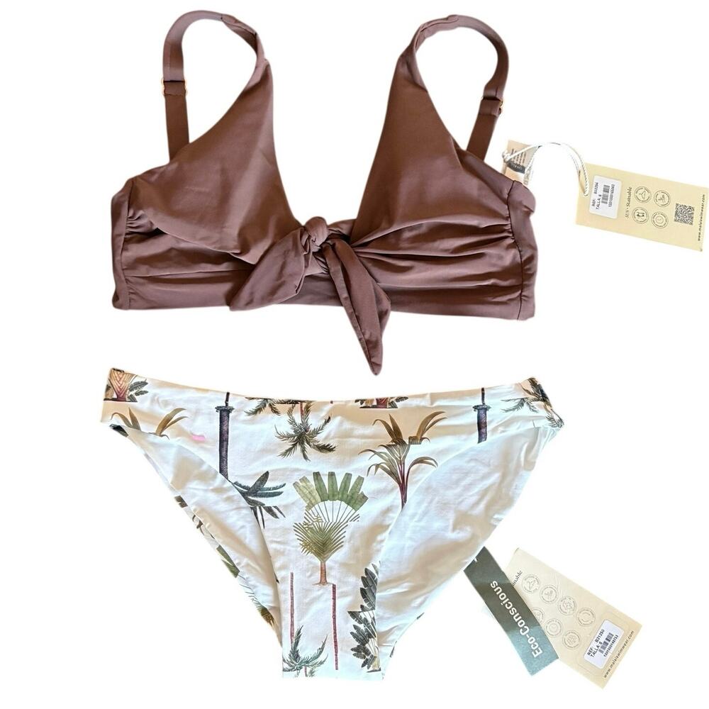 Anthropologie Malai Sol and Soul Palm Print Bikini Set S